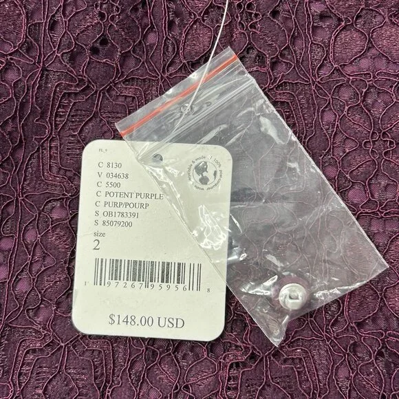 Free People Honey Honey Lace Mini Dress Size 2 Open Back Potent Purple - Picture 7 of 13